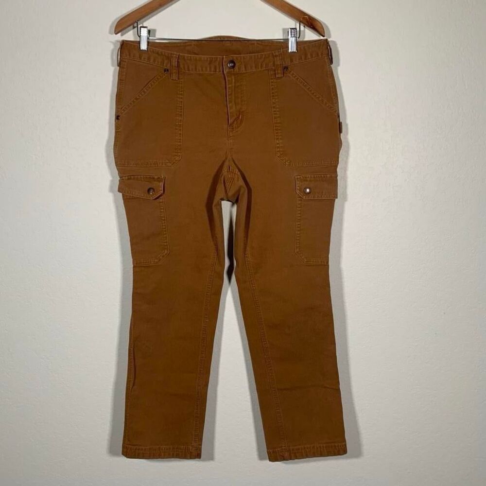 Duluth Trading Company Women's Tan Brown Hiking Work Carpenter Pants Size 14x29 - Picture 4 of 8